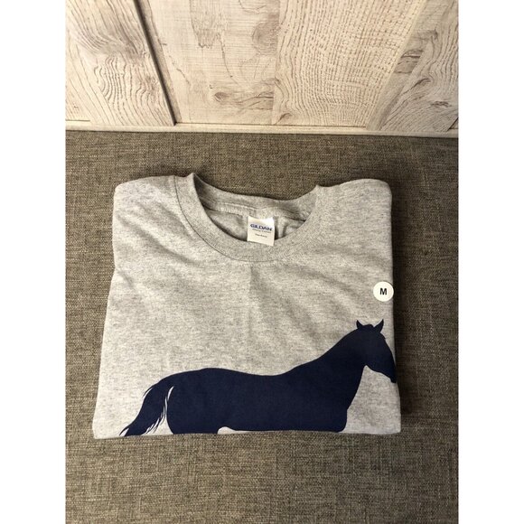 Gildan Other - Men's Gildan Gray Kentucky Navy Blue Horse Equine T Shirt Size Medium. A46
